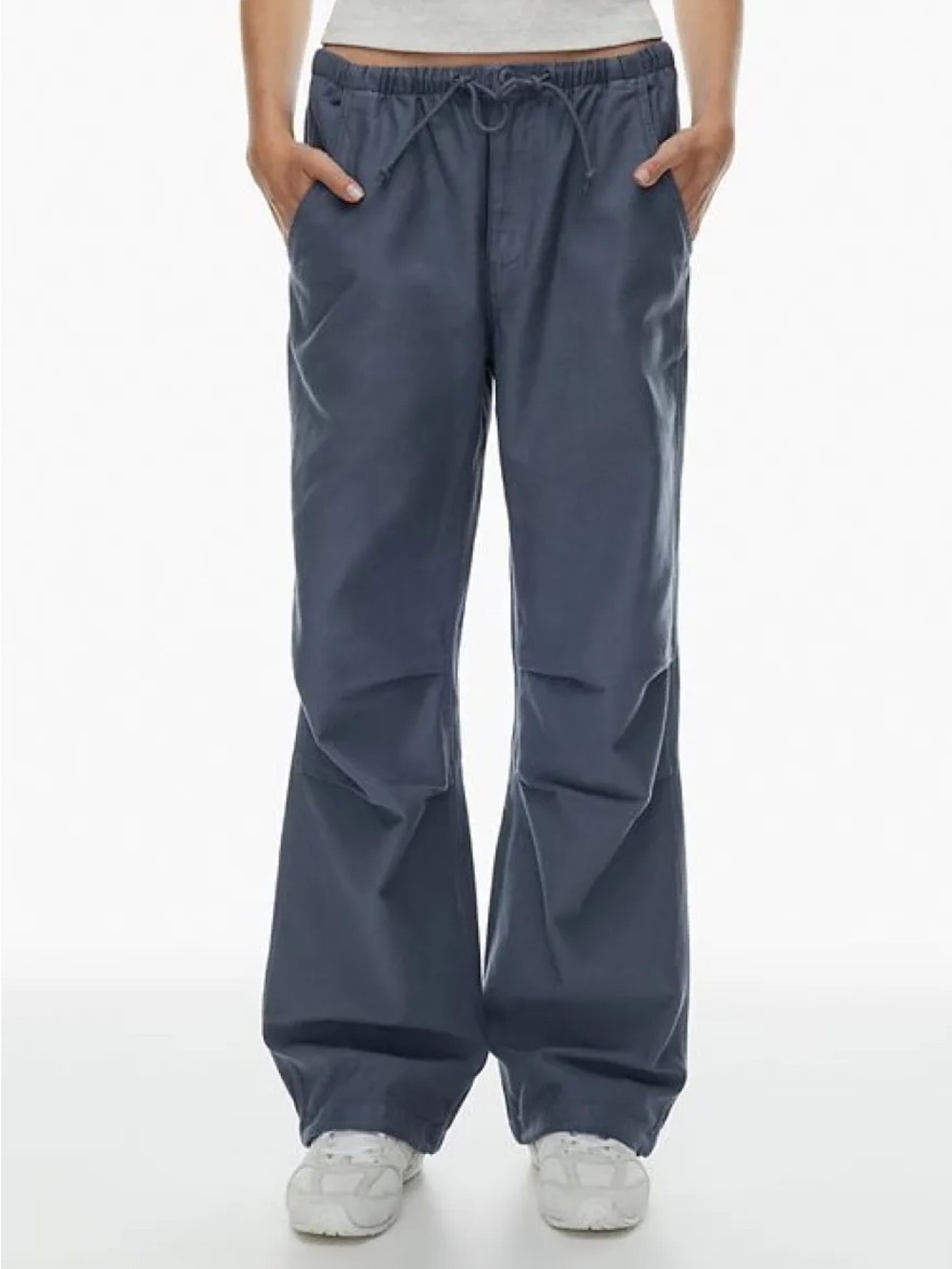 Aritzia TNA Cache Cargo Pant - Grey Cotton Relaxed Mid-rise Parachute Pants